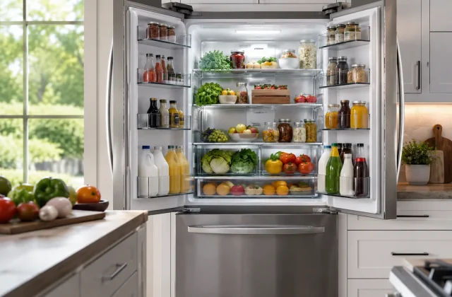 modern stainless steel French-door refrigerator