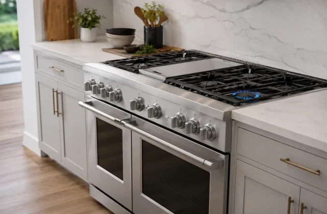 professional-style stainless steel gas range